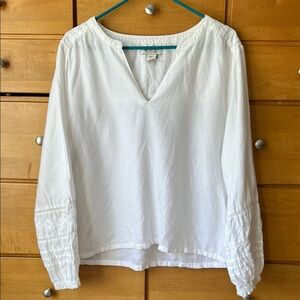 Rachel Zoe White Puff Sleeve Blouse XL EUC